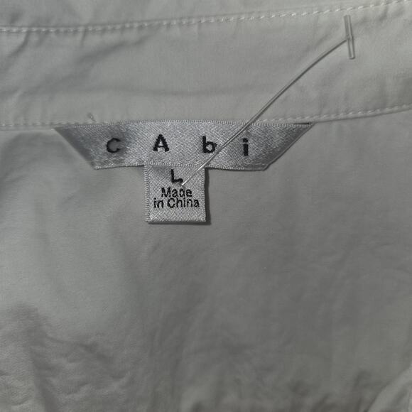 CAbi Style 352 Button Down French Cuff Tunic Sz Large in White - Picture 7 of 9